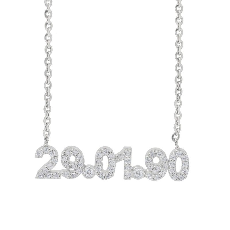 925 Silver Date Stone Necklace
