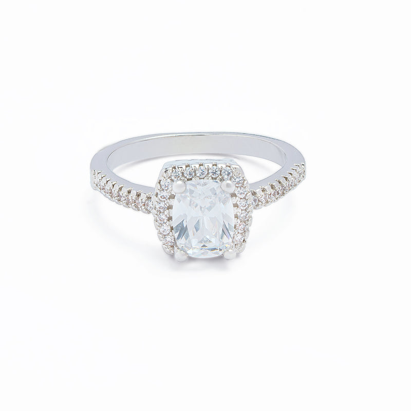 925 Silver Solitaire Square Ring