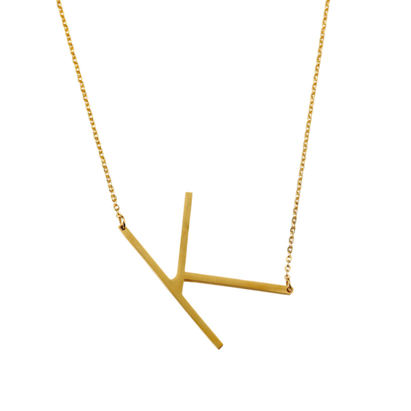 Large Tilted Initial Necklace