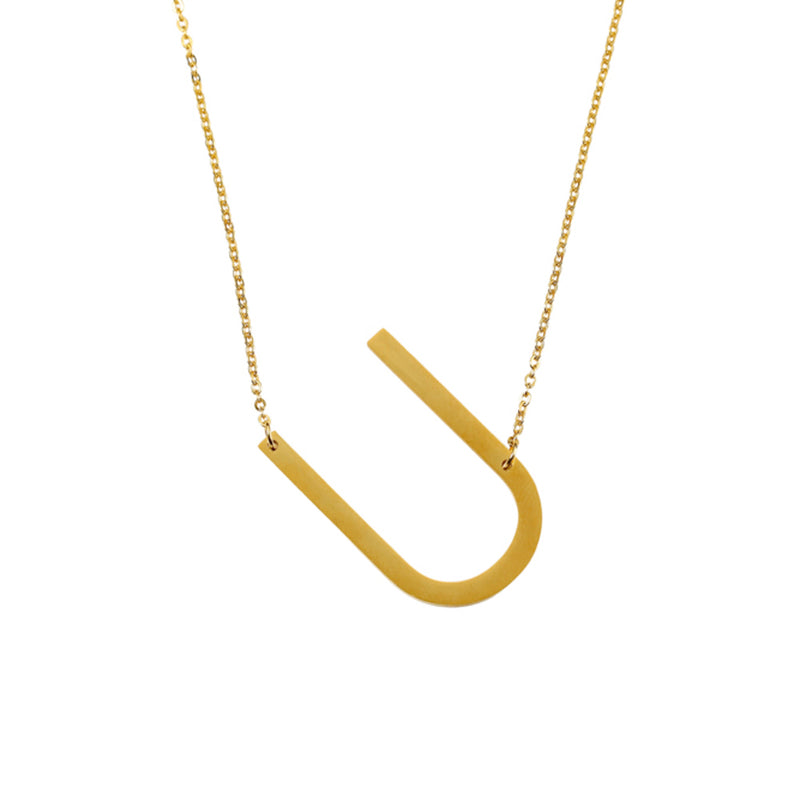 Large Tilted Initial Necklace