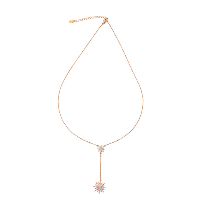 14k Plated Star Lariat Necklace