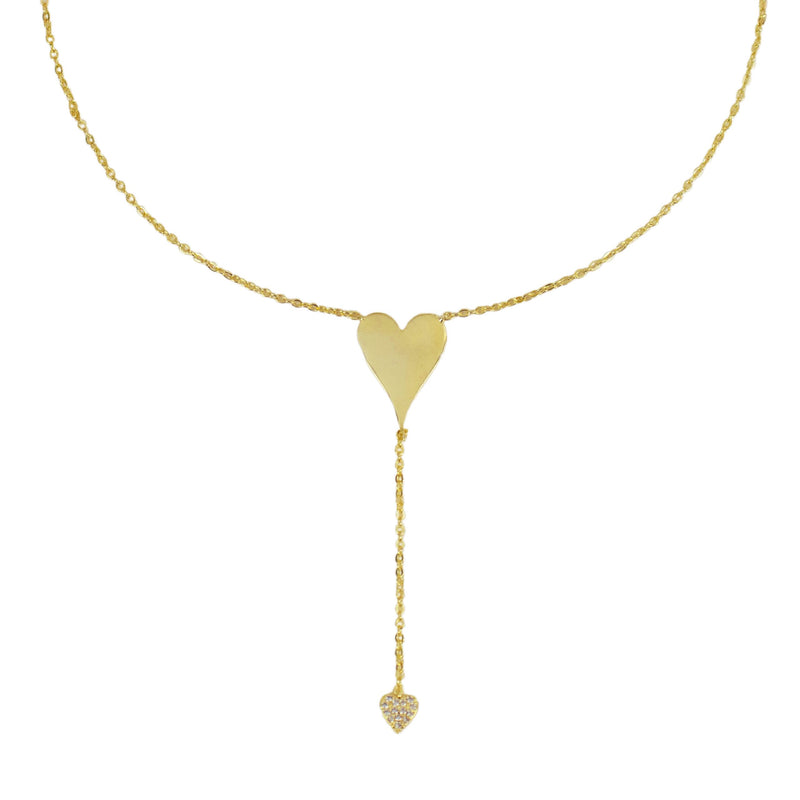 Latest 14k plated Double Heart Lariat Design