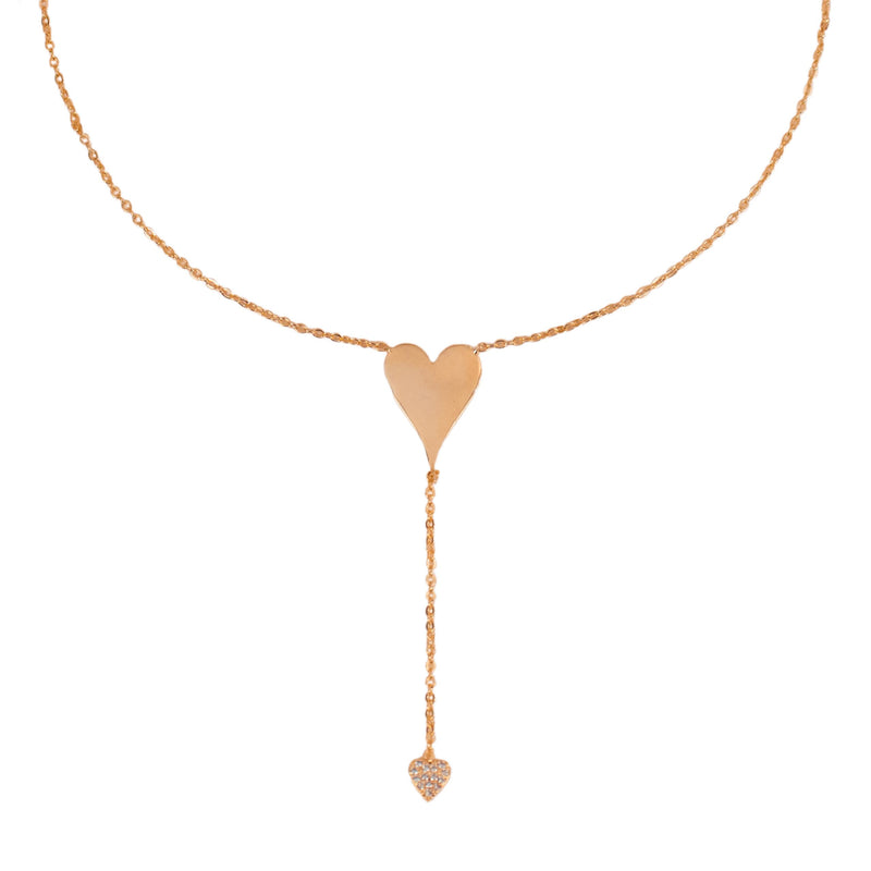 Buy Rose Gold 14k plated Double Heart Lariat Online