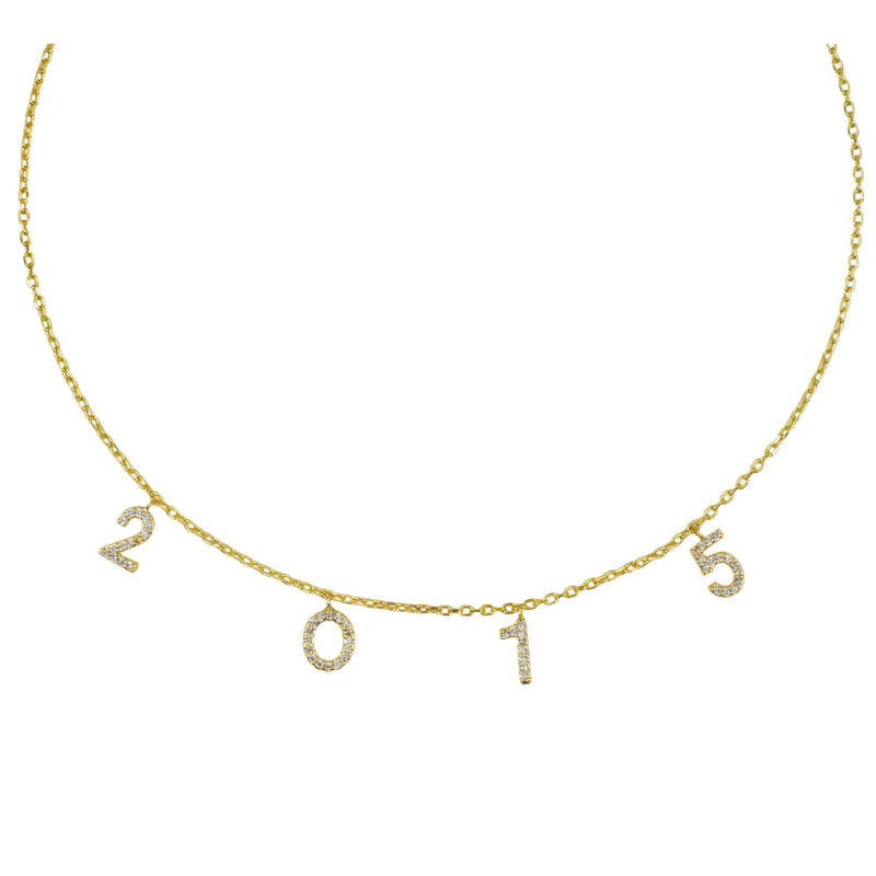 14k Plated Block Name Necklace