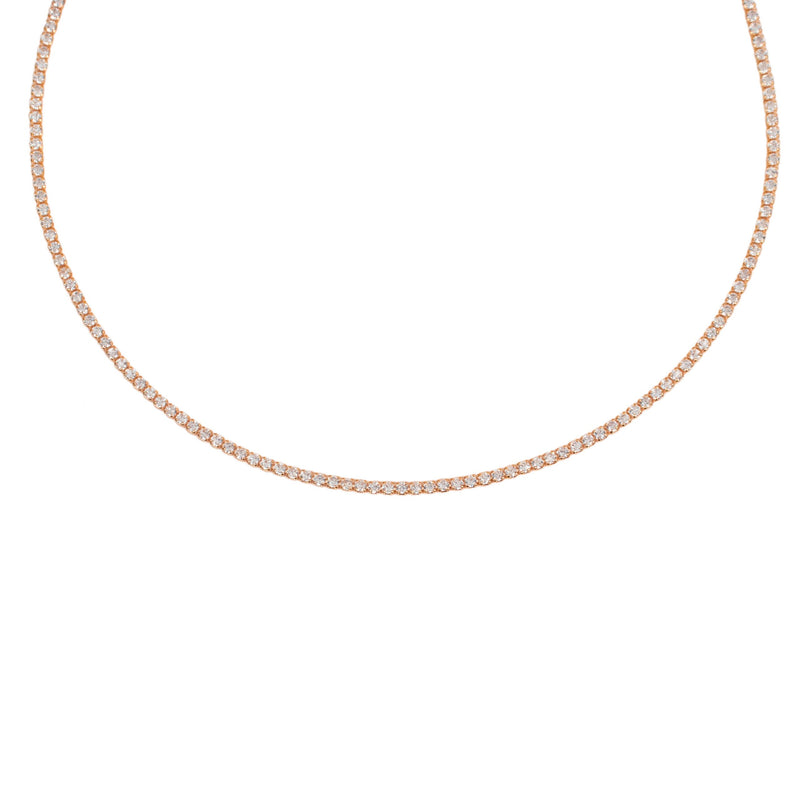 14k plated tennis necklace choker