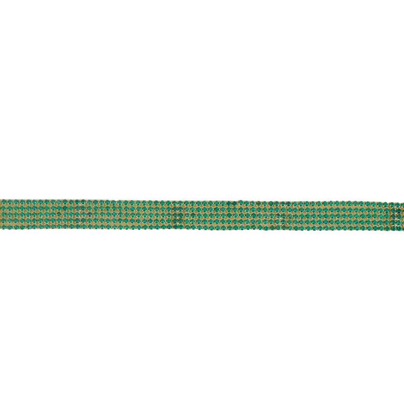 14k Plated Green 5-Row Tennis Choker