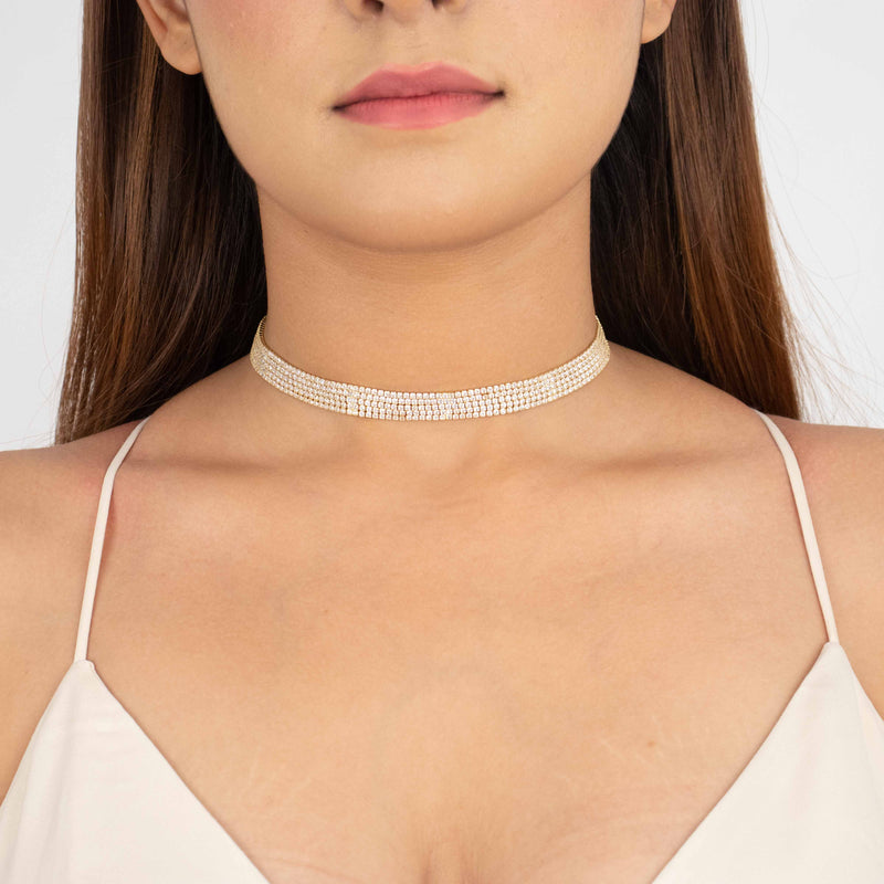 5 row diamond tennis necklace online