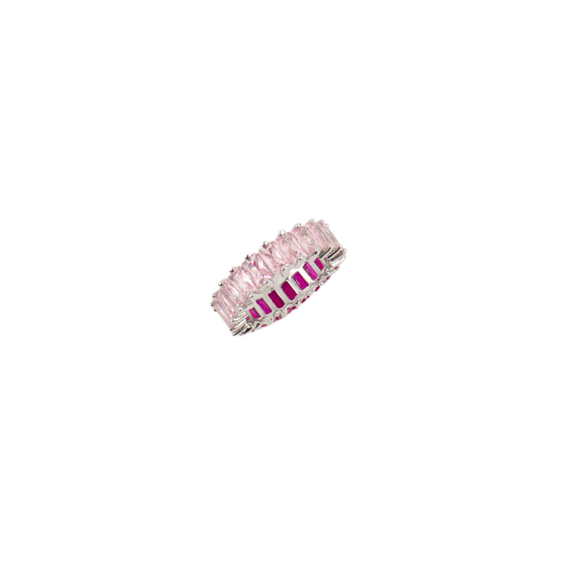 14k Plated Dual Pink/Baby Pink  Baguette Ring